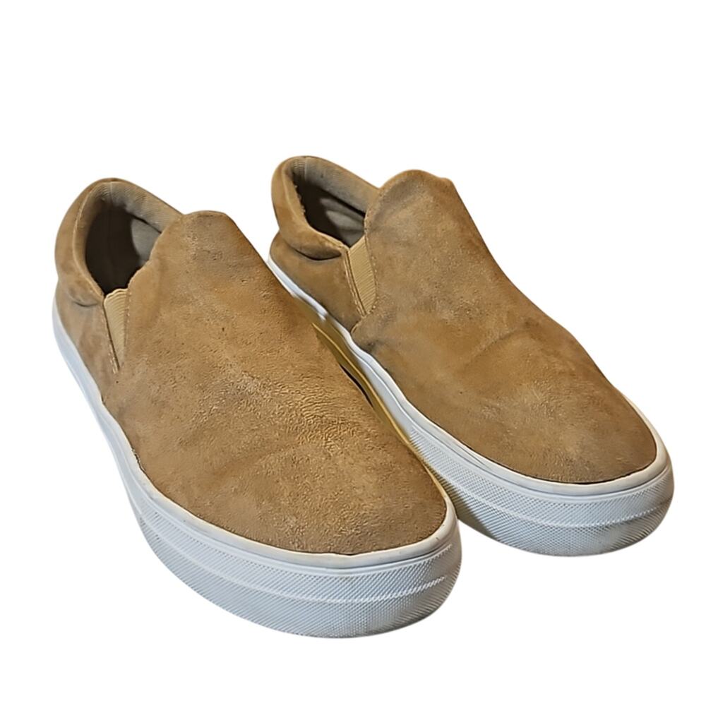 La Sheelah faux suede slip on loafers size 8 1/2